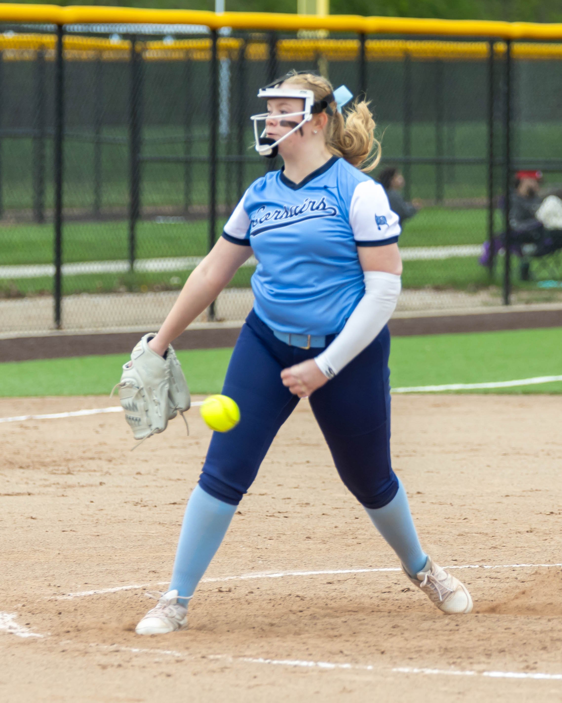 Mott #2 pitches the ball