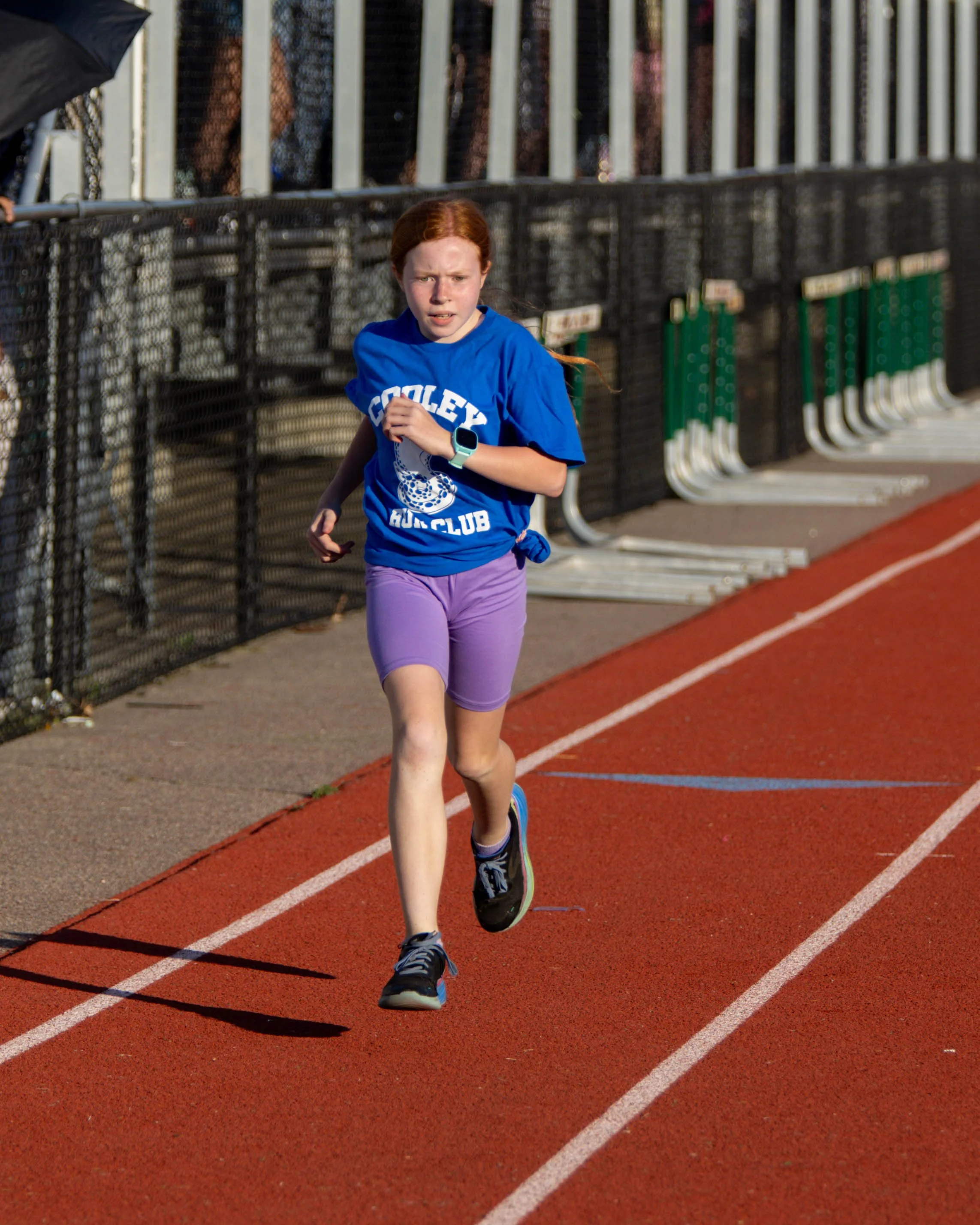 Cooley runner at the finish line
