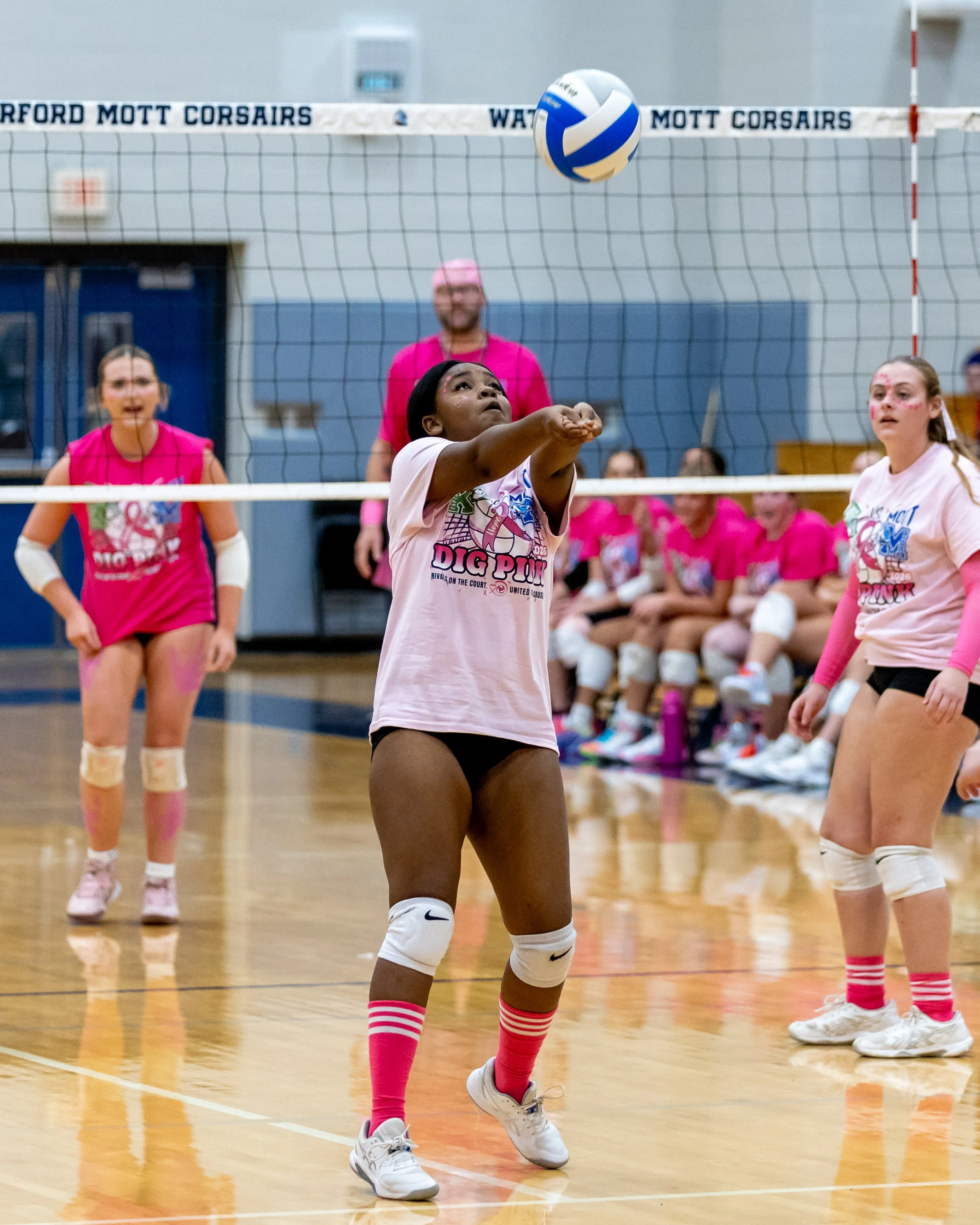Mott player hits the ball