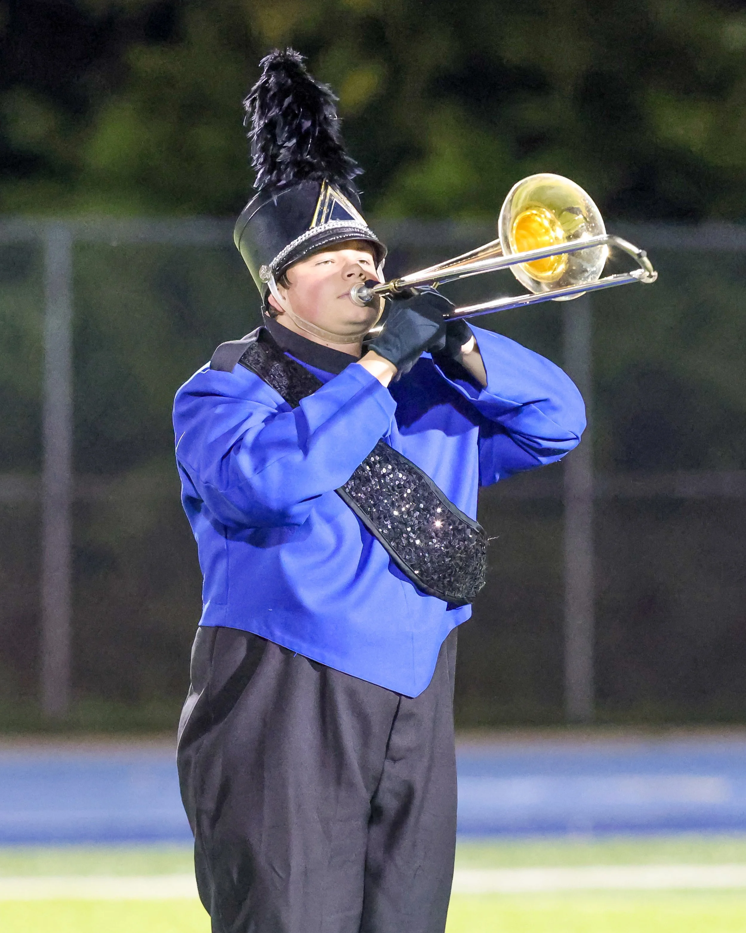 WM Marching Band trombone player
