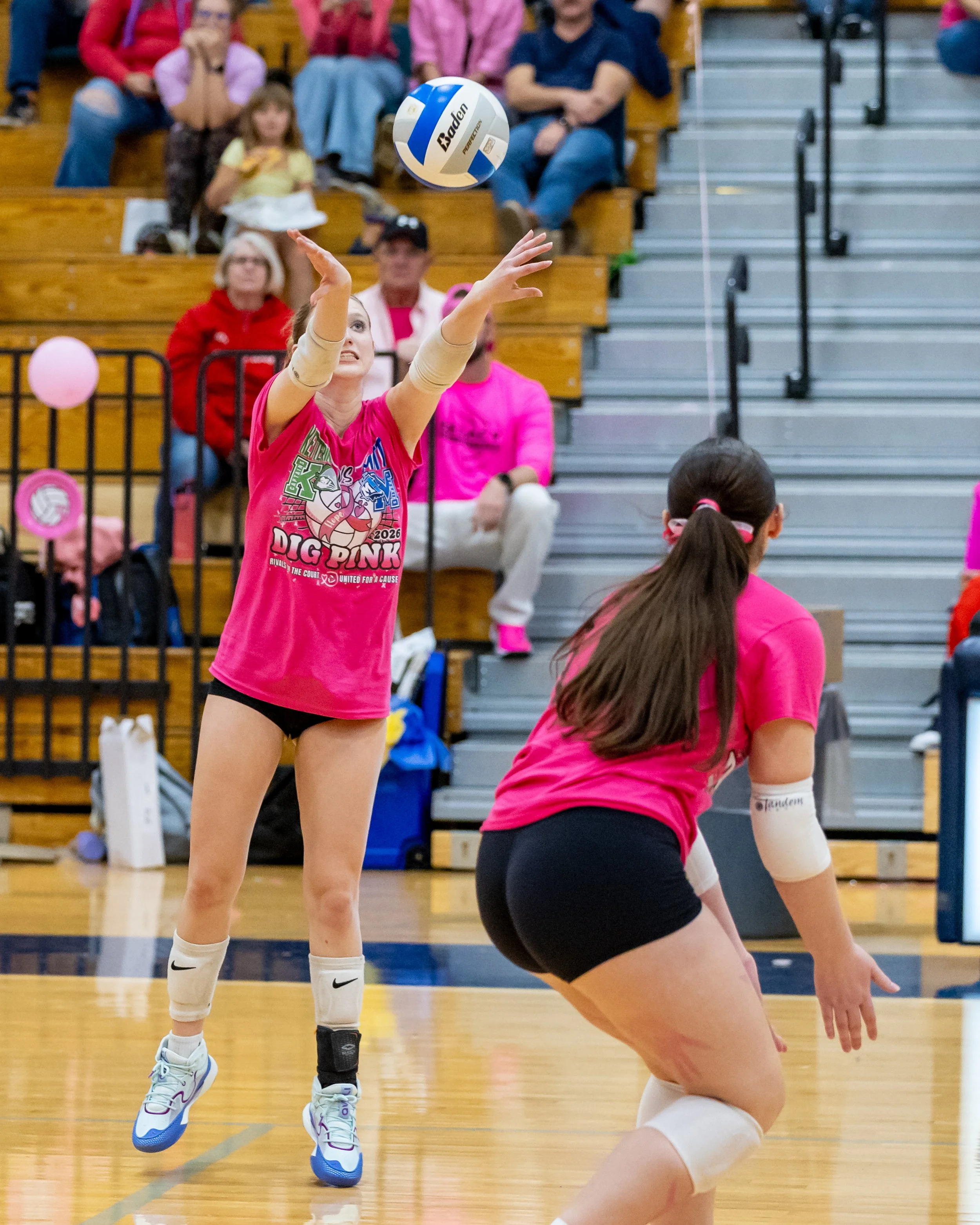 Kettering player hits the ball