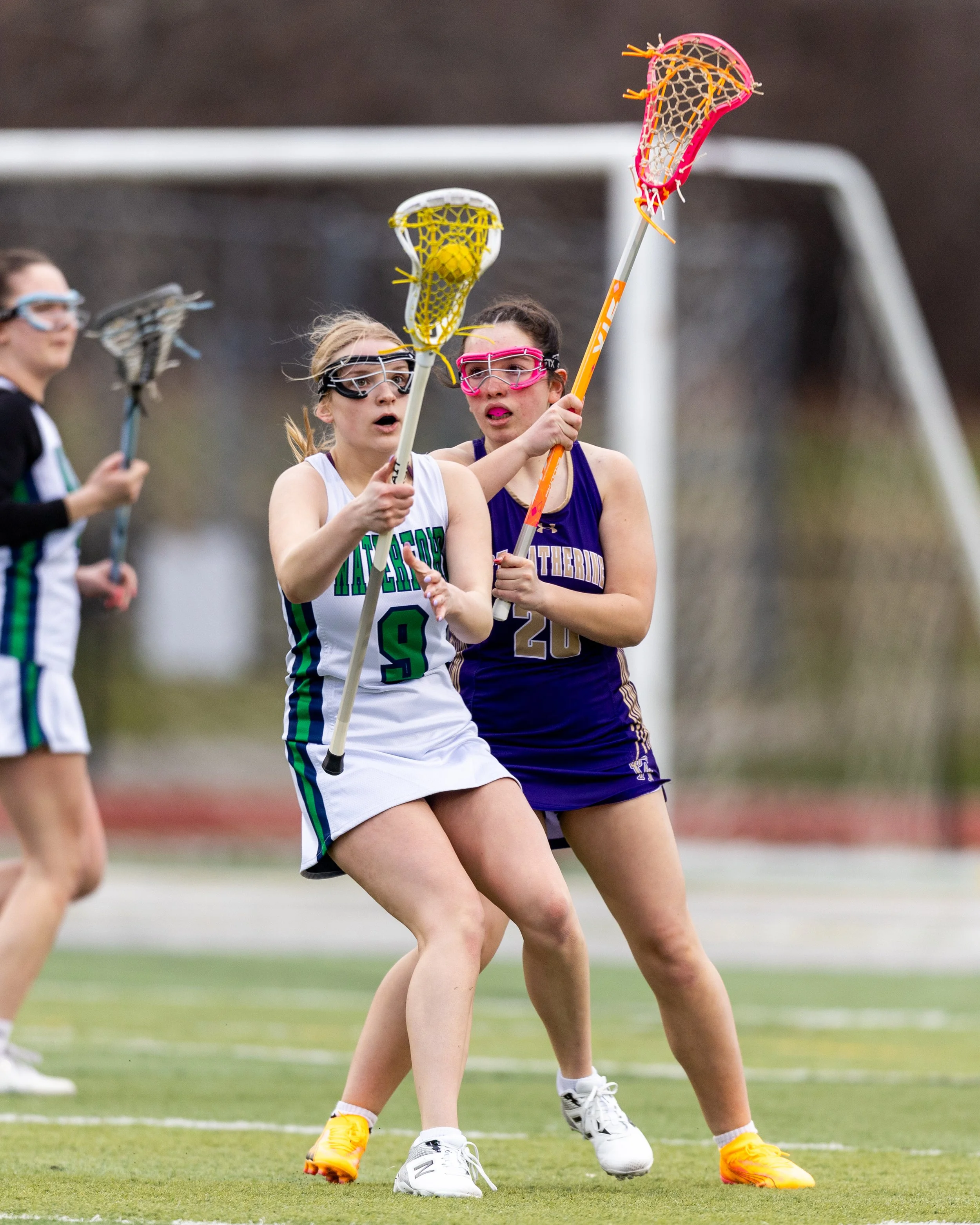 #9 turns with the ball guarded by SC #20