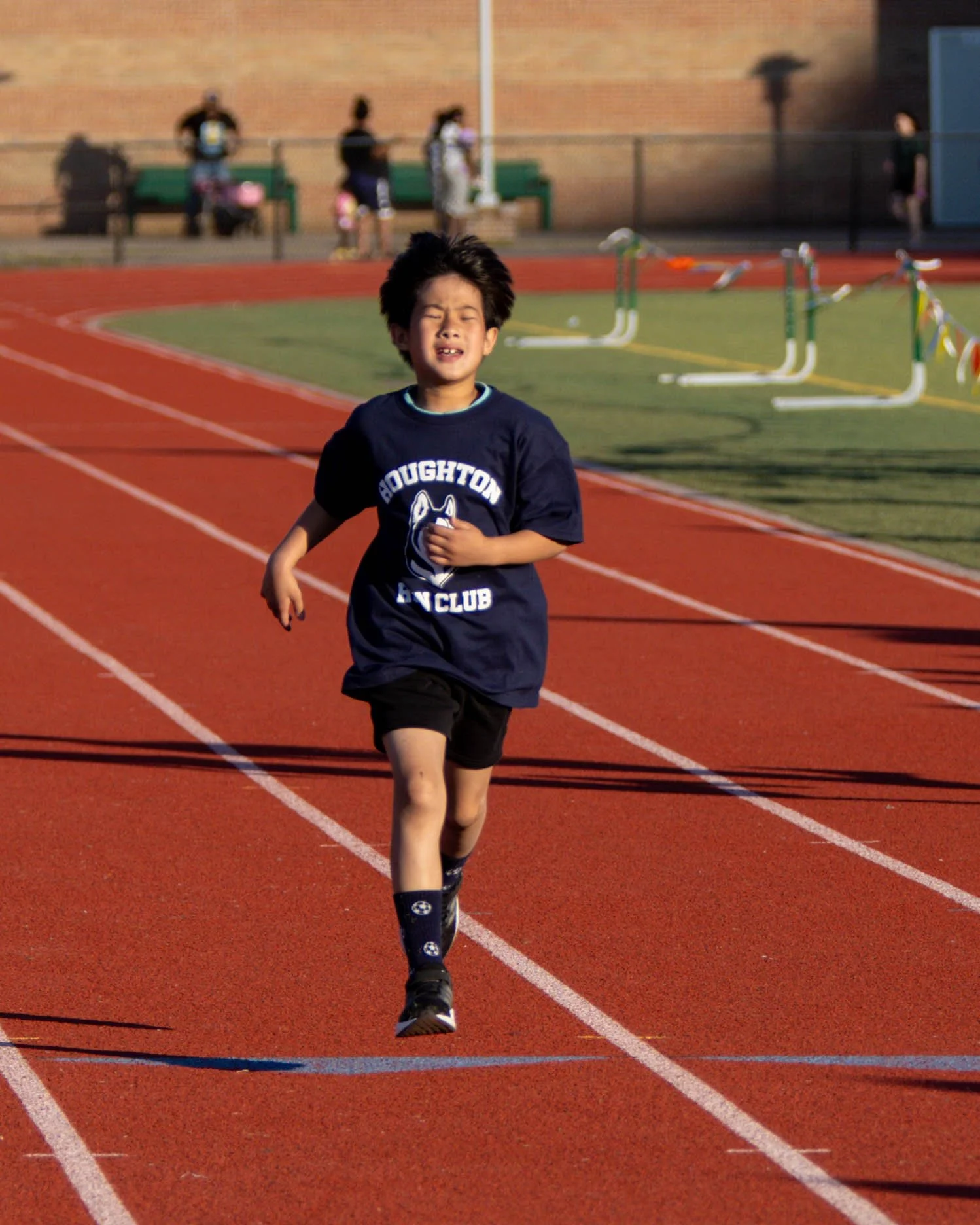 Houghton runner at the finish line