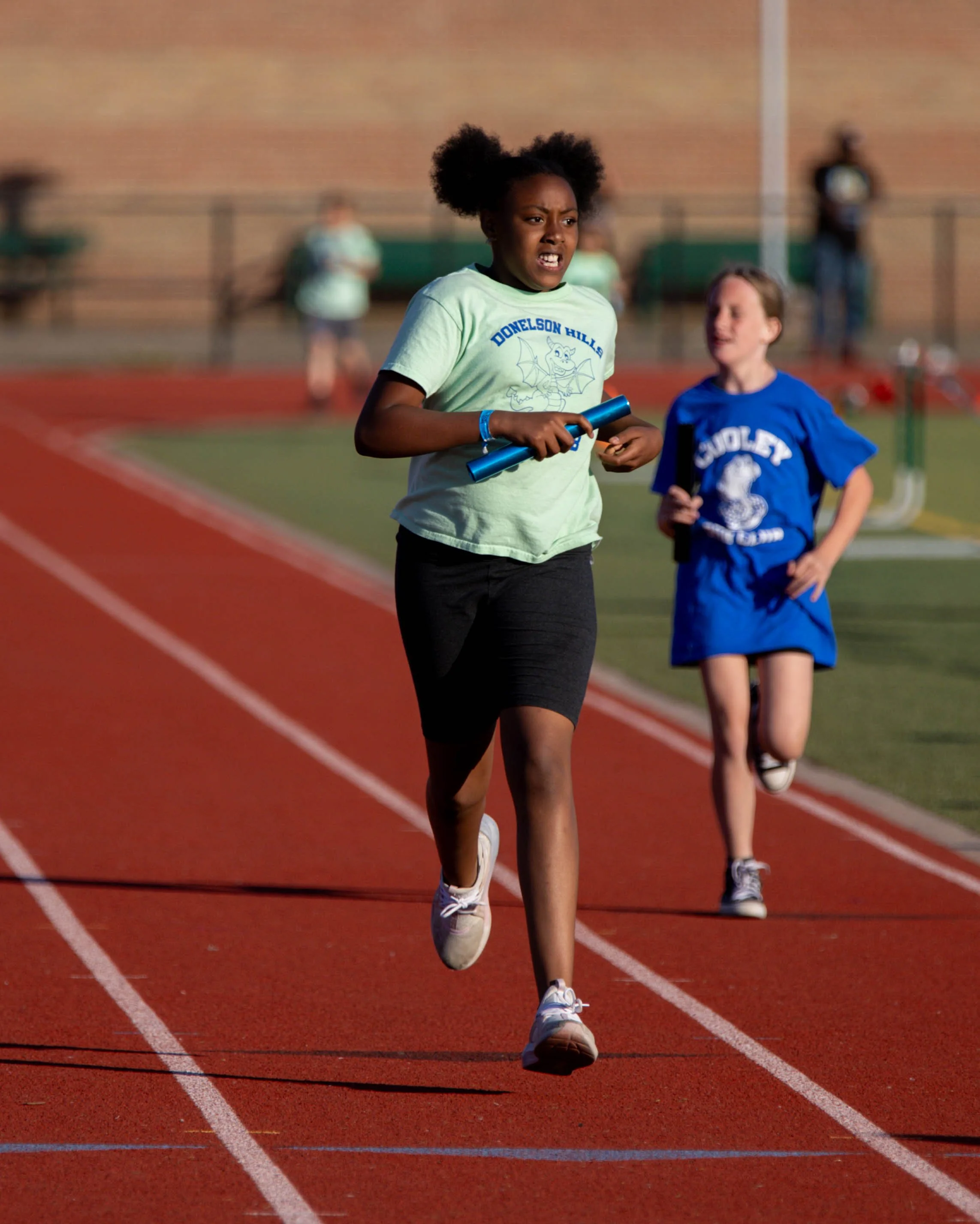 Donelson Hills runner at the finish line