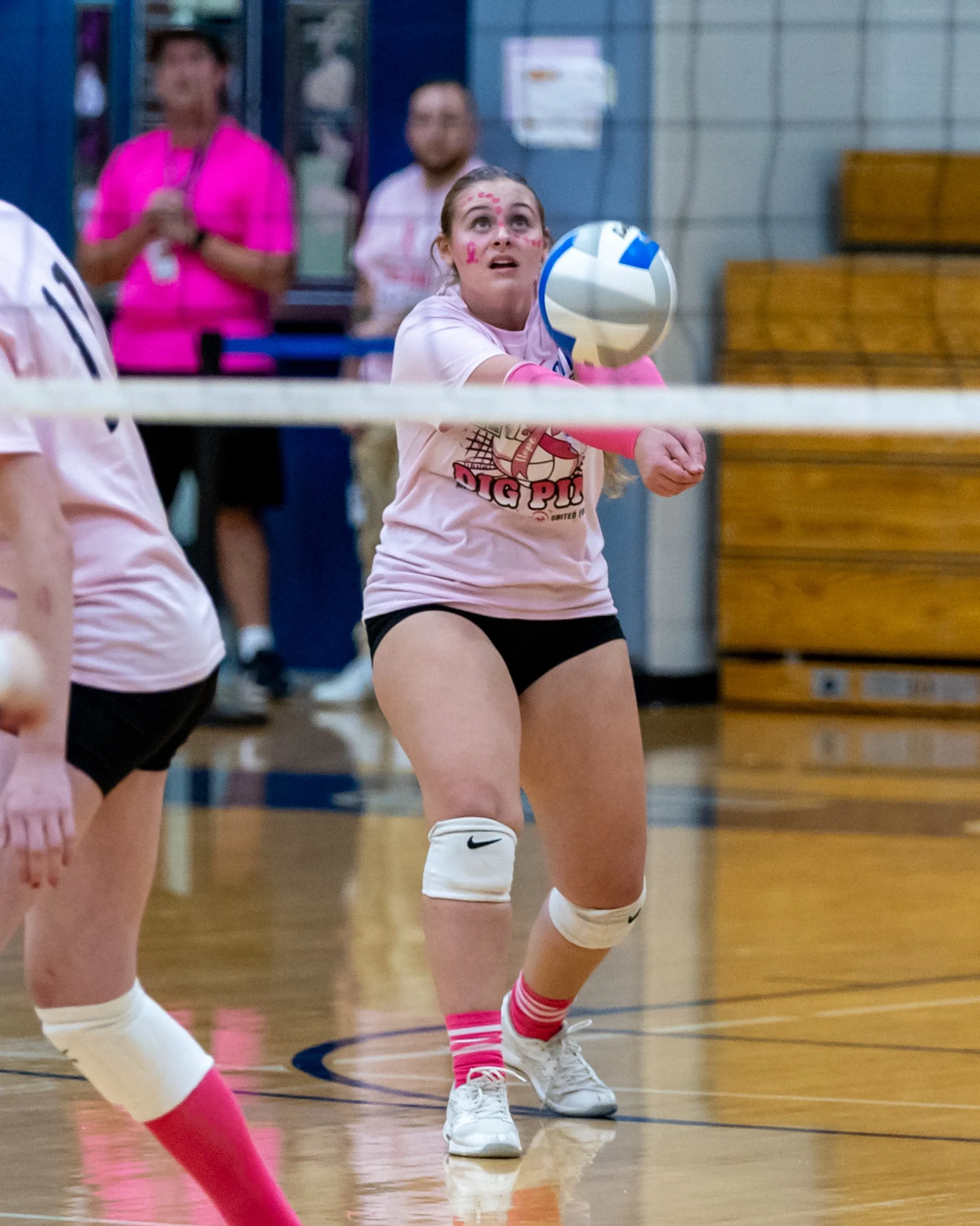 Mott player hits the ball