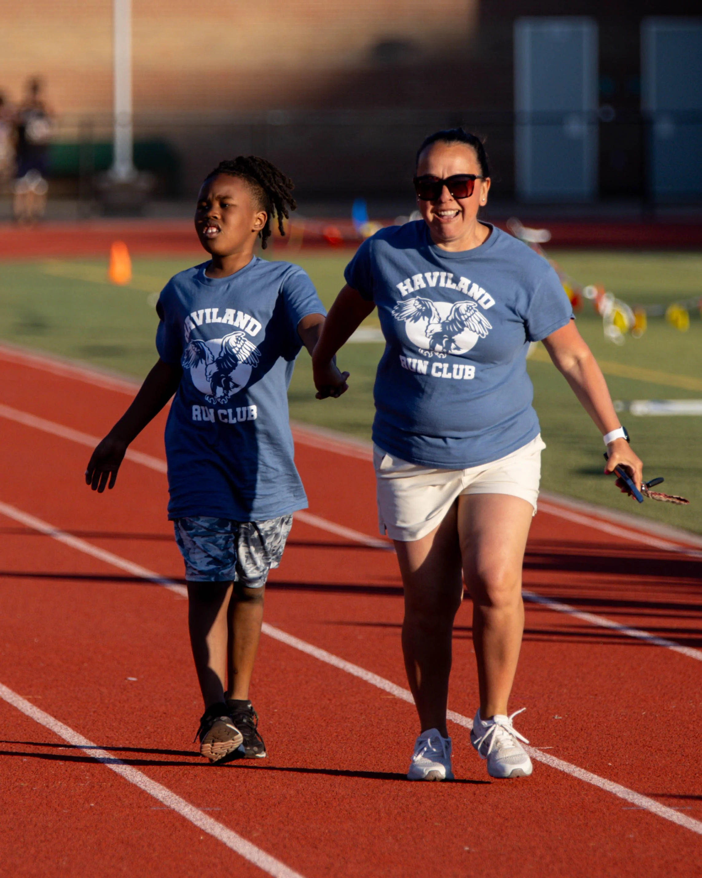 Haviland runner at the finish line