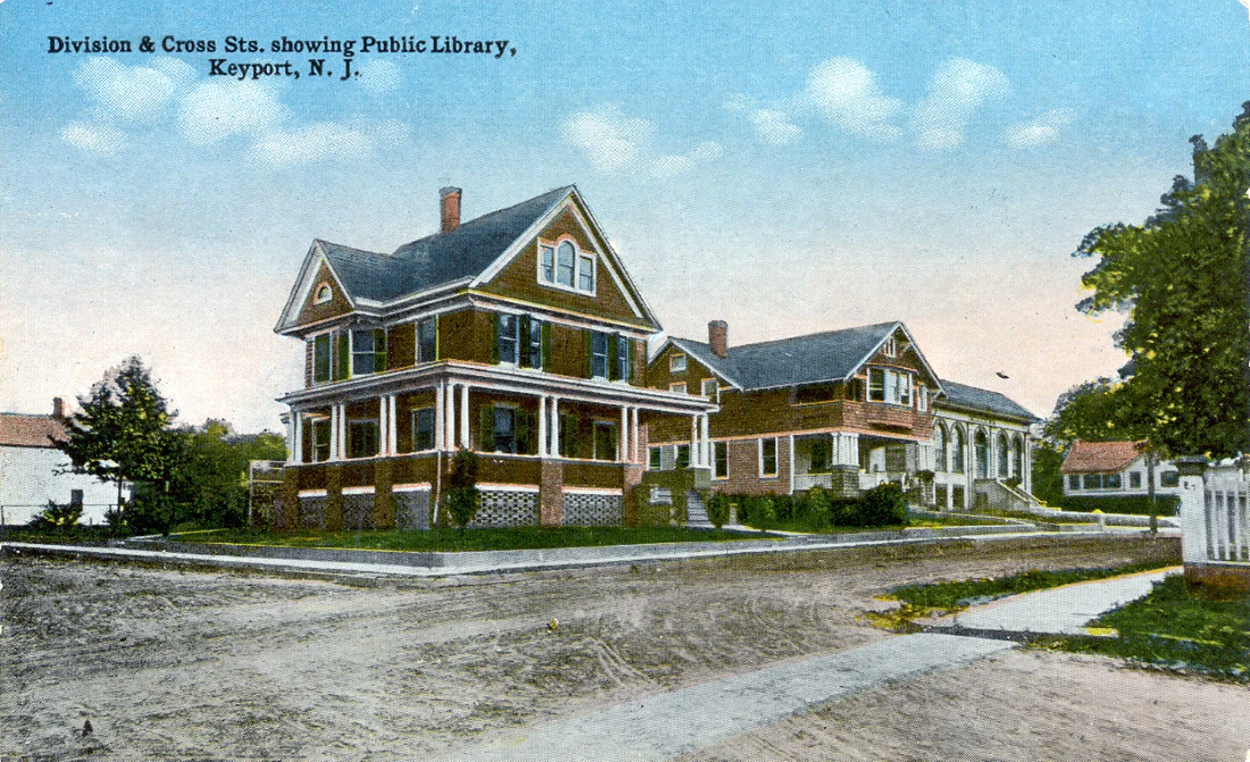 Divison and Cross Sts. showing Public Library, Keyport, N. J. - color - front.JPG