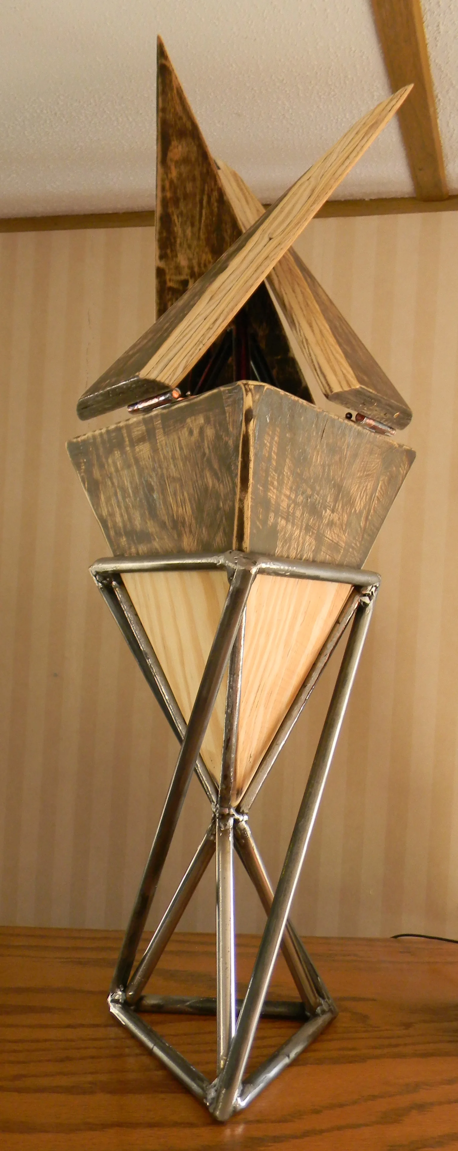 Wood, Plaster, Steel