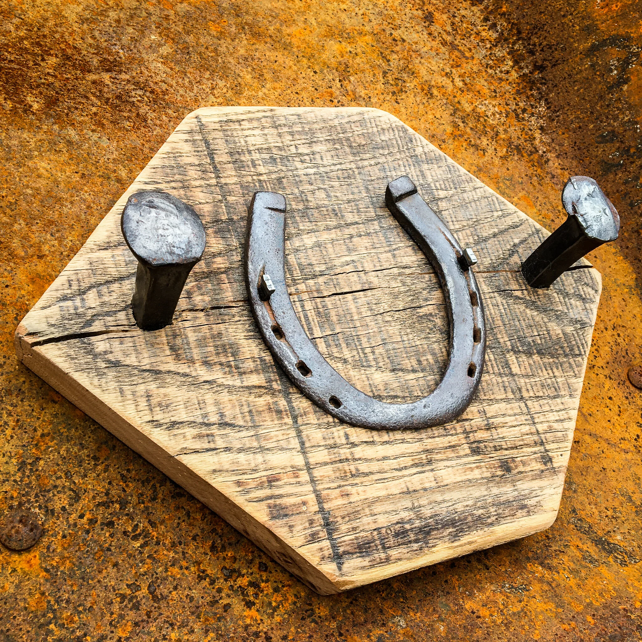 Railroad Spike &amp; Horseshoe Wall Hanger