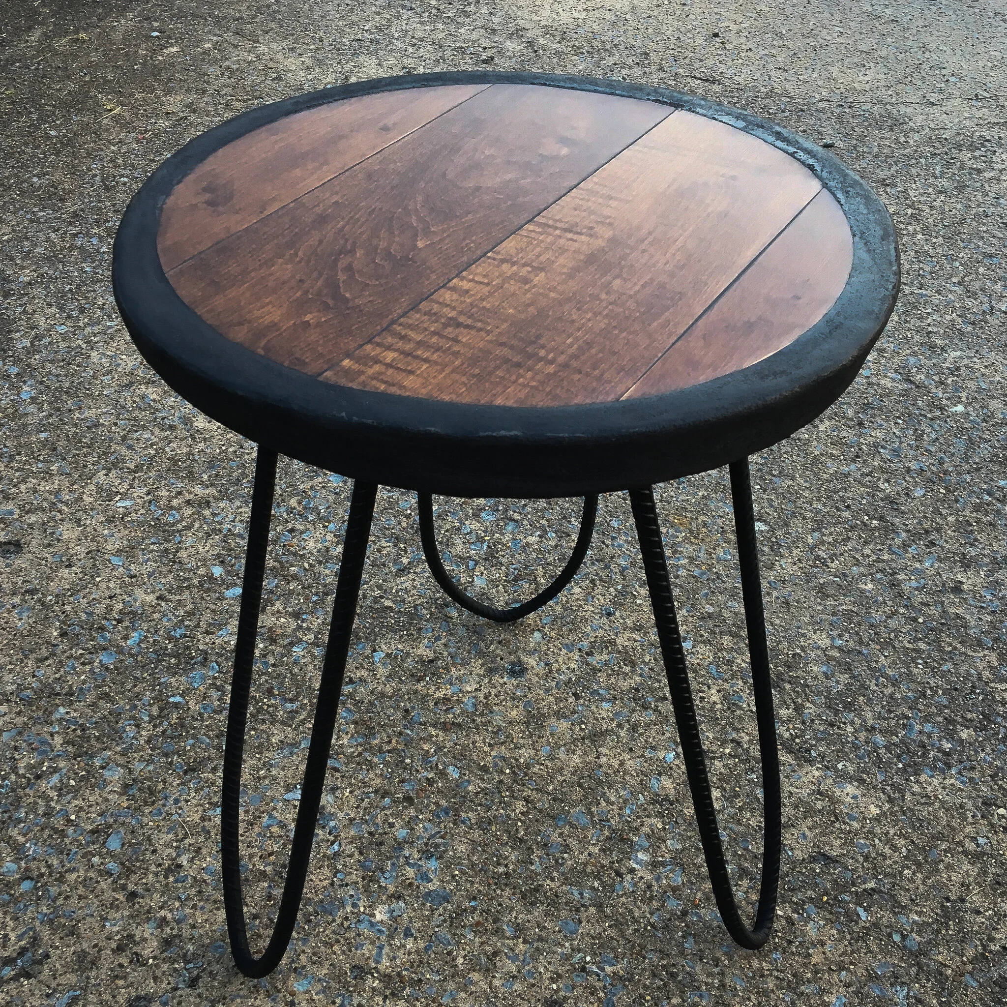 End Table: Concrete-Wood-Metal