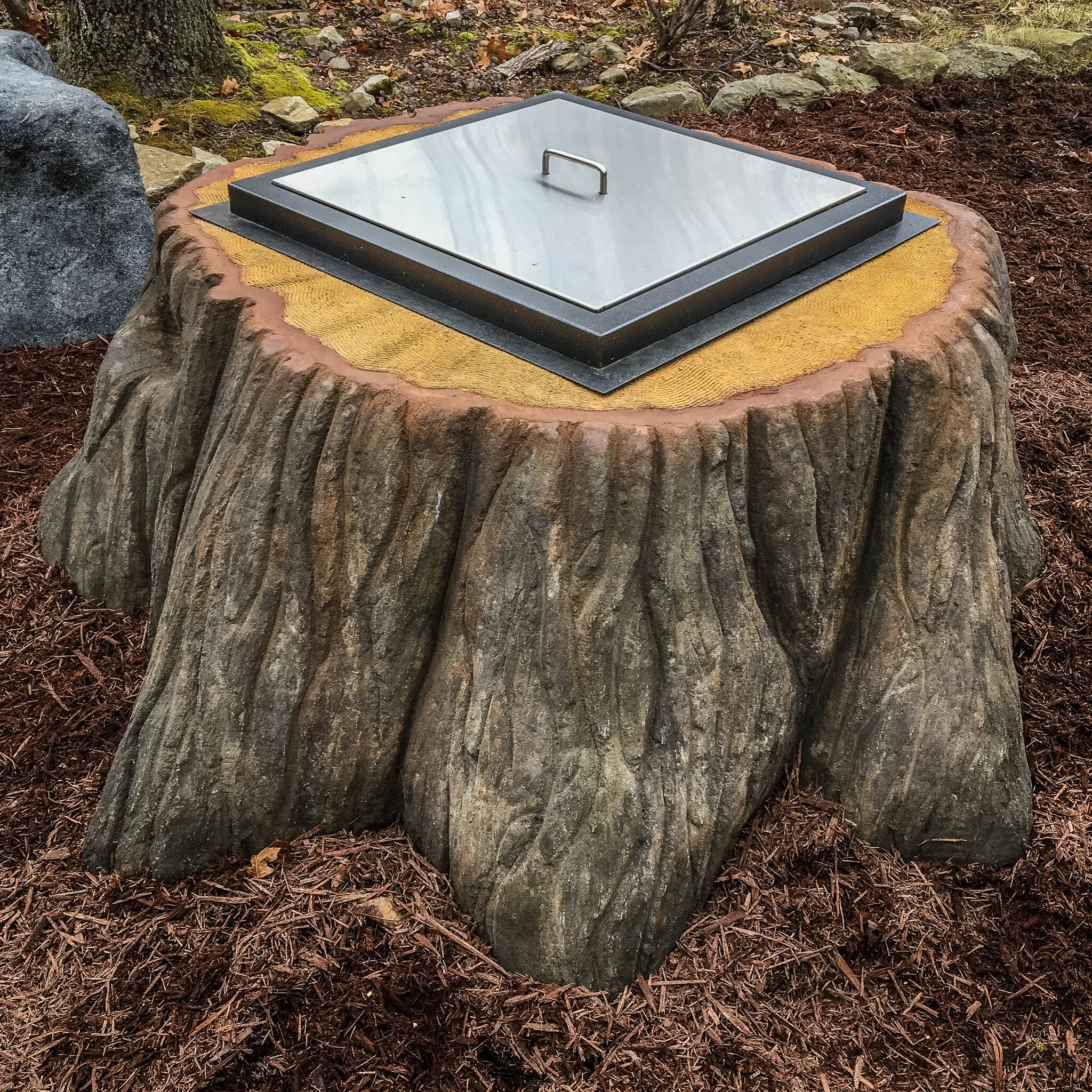 Blazing Beats Gas Burning Stump Fireplace