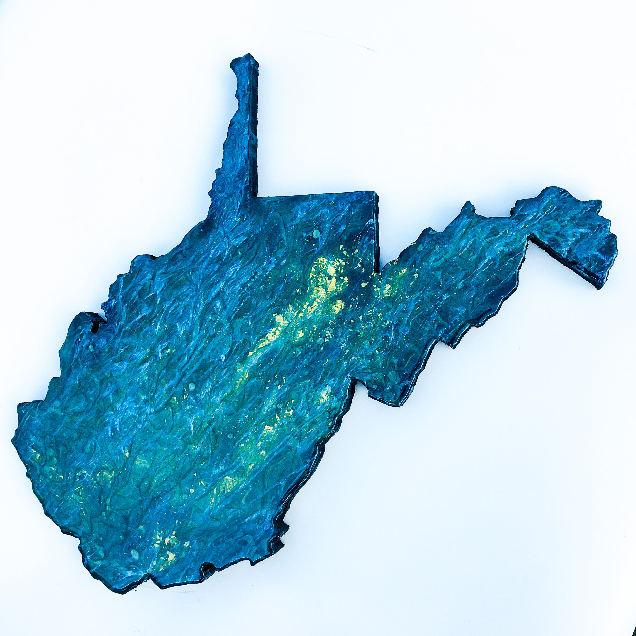West Virginia Blue and Gold Epoxy