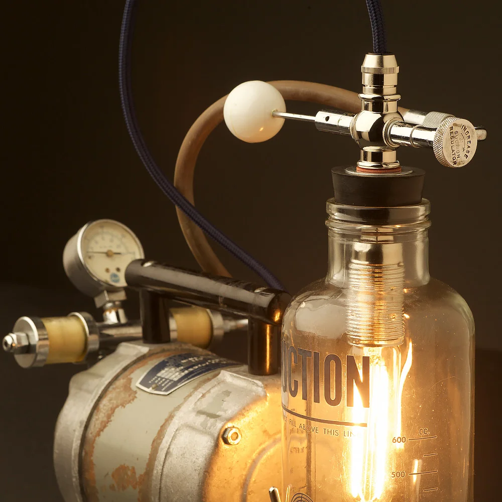 Vintage Sklar Medical Aspirator Pump Desk Lamp