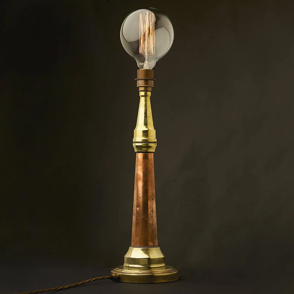 Polished Brass Fire Hose Nozzle Table Lamp