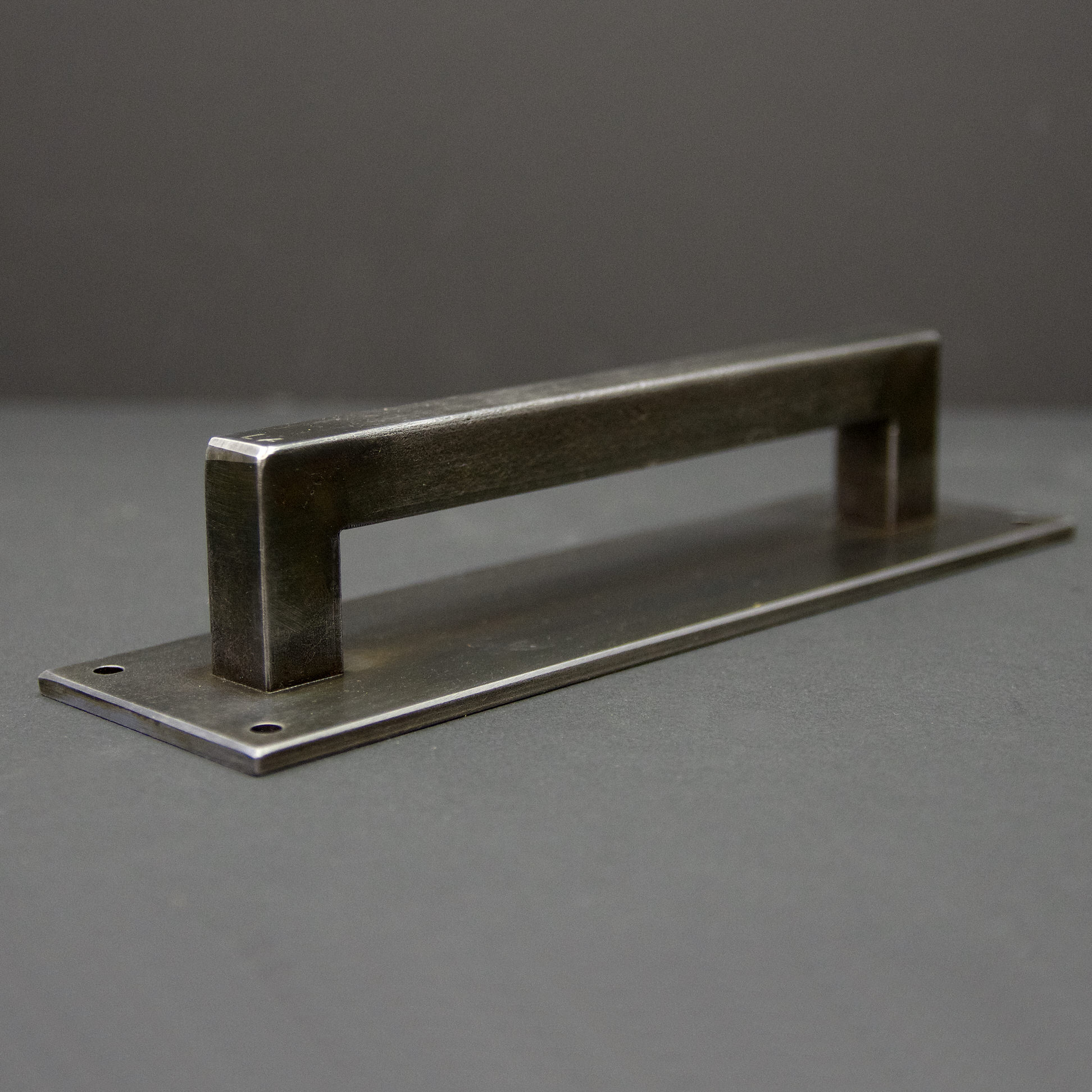 Door Handle Heavy Duty Steel Number 5 Five Oxide Blackened End