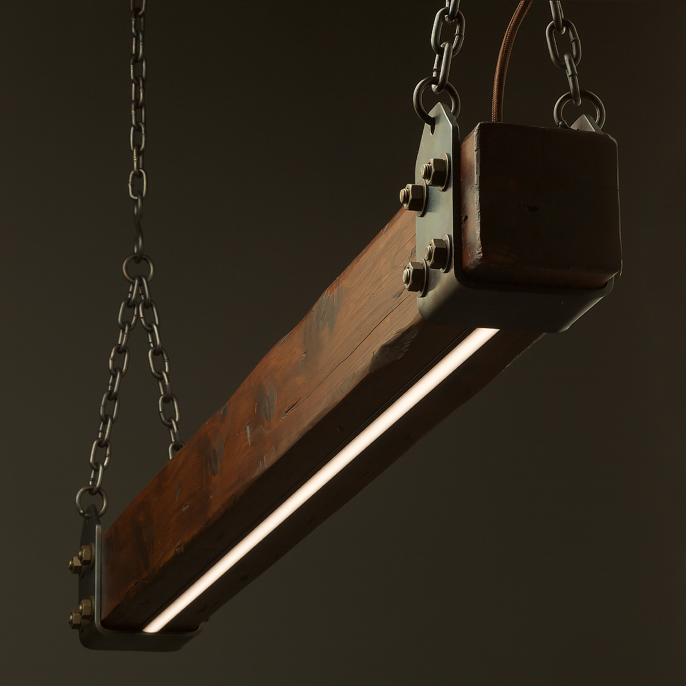 Timber Beam LED Linear Pendant Light