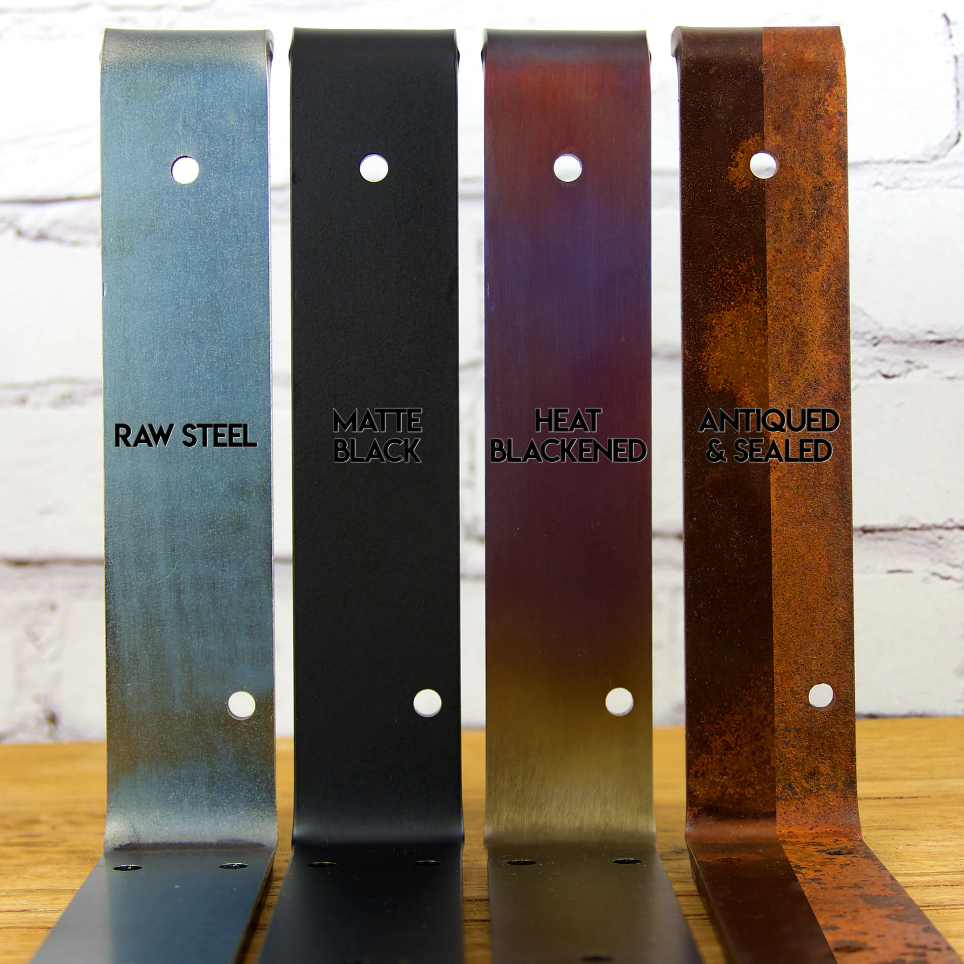 Little Anvil Industrial Steel Shelf Bracket Finish Options