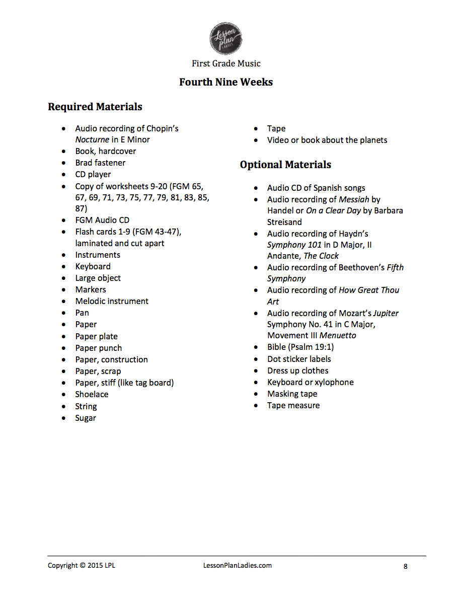 Lesson Plan Ladies