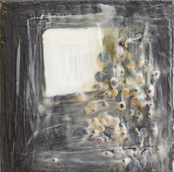   Reflections on the Future   ​2011 | encaustic, sequins and mirror on panel | 6 x 6 | $175 