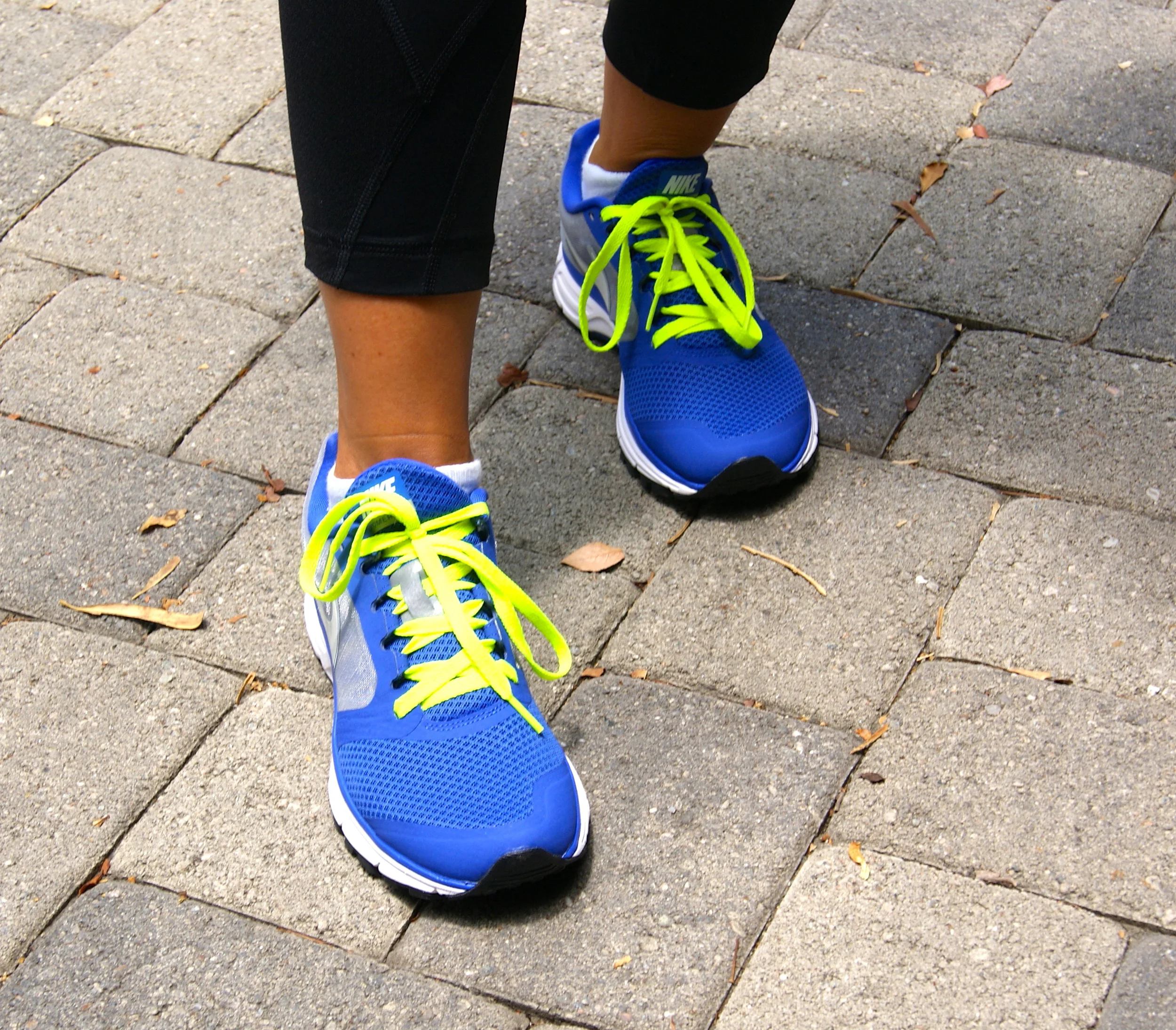 Nike running shoes. I changed the laces to add a pop of color.