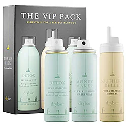 DRYBAR THE VIP PACK, $25 ($40 value) 1.4 oz Detox Dry Shampoo , 1.9 oz Southern Belle Volumizing Mousse , 1.8 oz Money Maker Flexible Hold Hairspray 