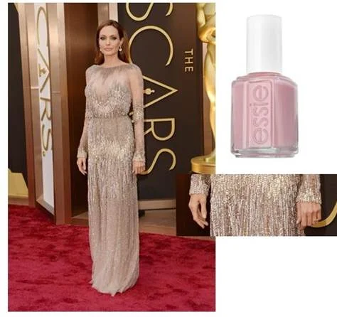 Angelina Jolie Inspiration: “We chose essie’s sugar daddy – the perfect shimmery pink to complement Angelina’s classic beauty and gorgeous Elie Saab Haute Couture gown,” said Celebrity Manicurist Emi Kudo. Essie shade: Sugar Daddy, $8.50