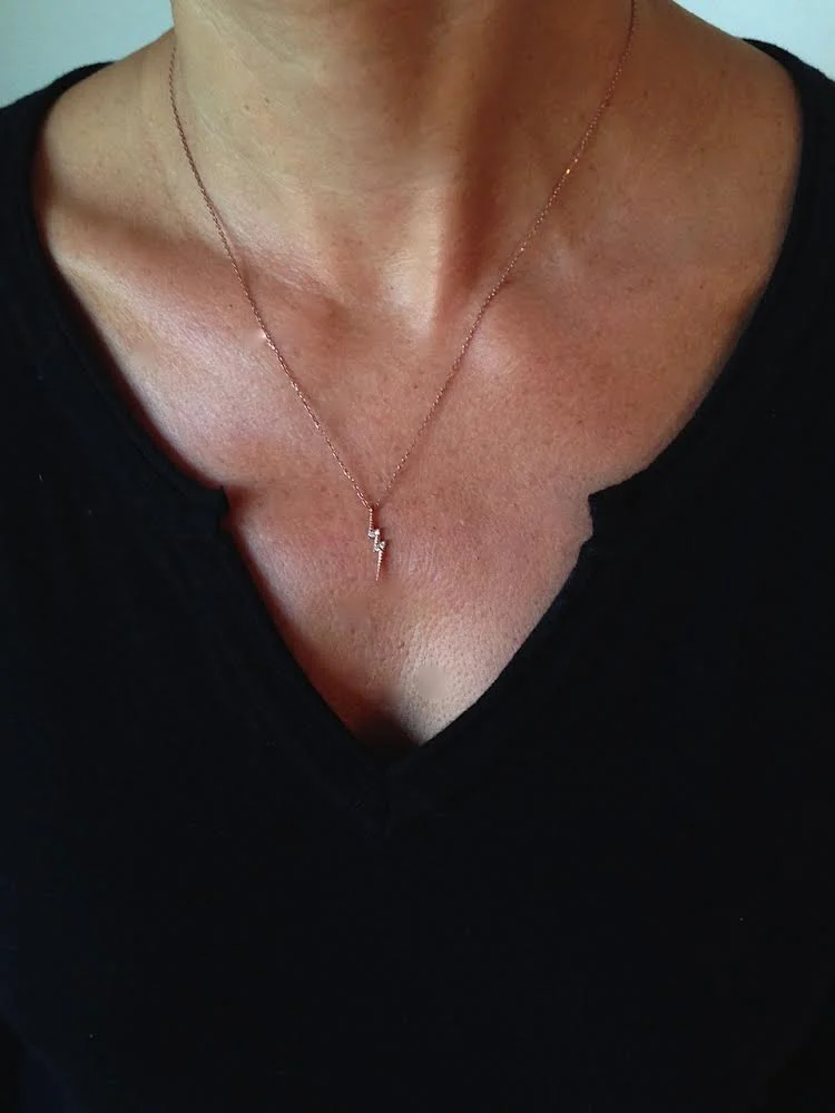 Essie Collection lightning bolt necklace, $60. Contact Esther@essiecollection.com to purchase. Available in gold, silver and rose gold.
