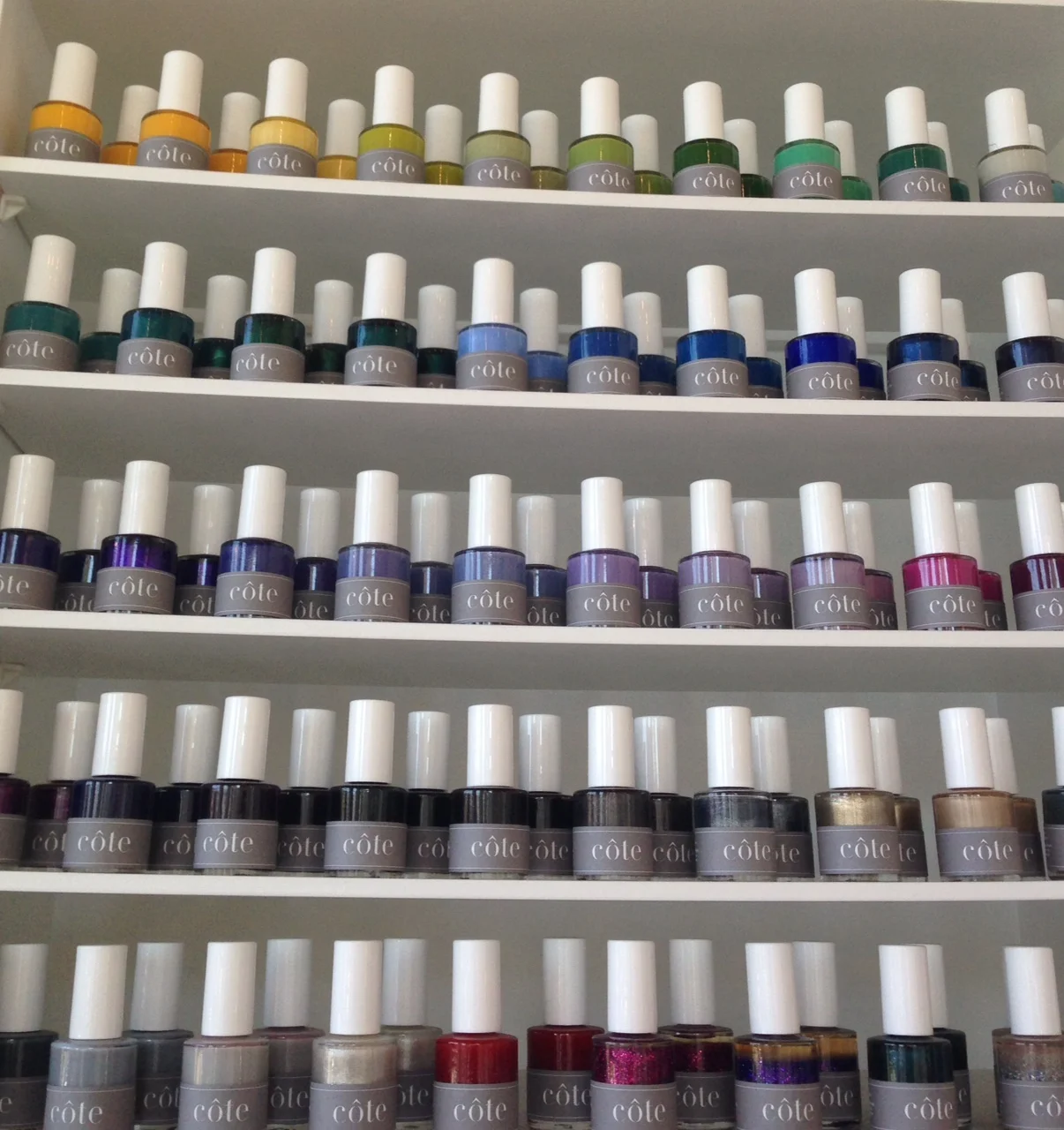 cote's fab hand-poured nail shades. Nail polish is $16 per bottle and can be ordered on line at coteshop.co.