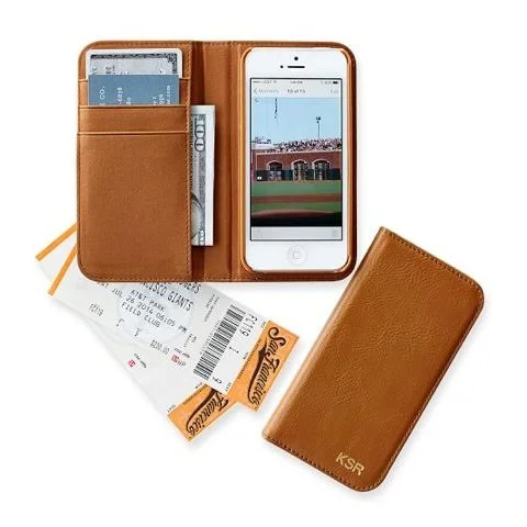 Mark and Graham iPhone case - $49.00 . 5.25" h x 2.75" w x .75" d, fits iPhone 6. Camera hole is located on the back of the case. Free gift wrapping for Father's Day!