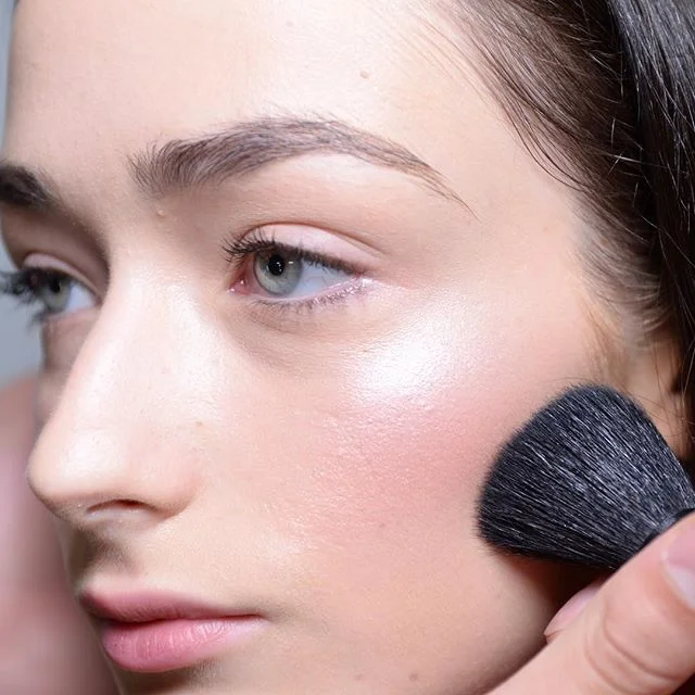 Natural glowing make-up look from NYFW. Lead make-up artist Uzo for NARS at the Tanya Taylor SS'16 show.