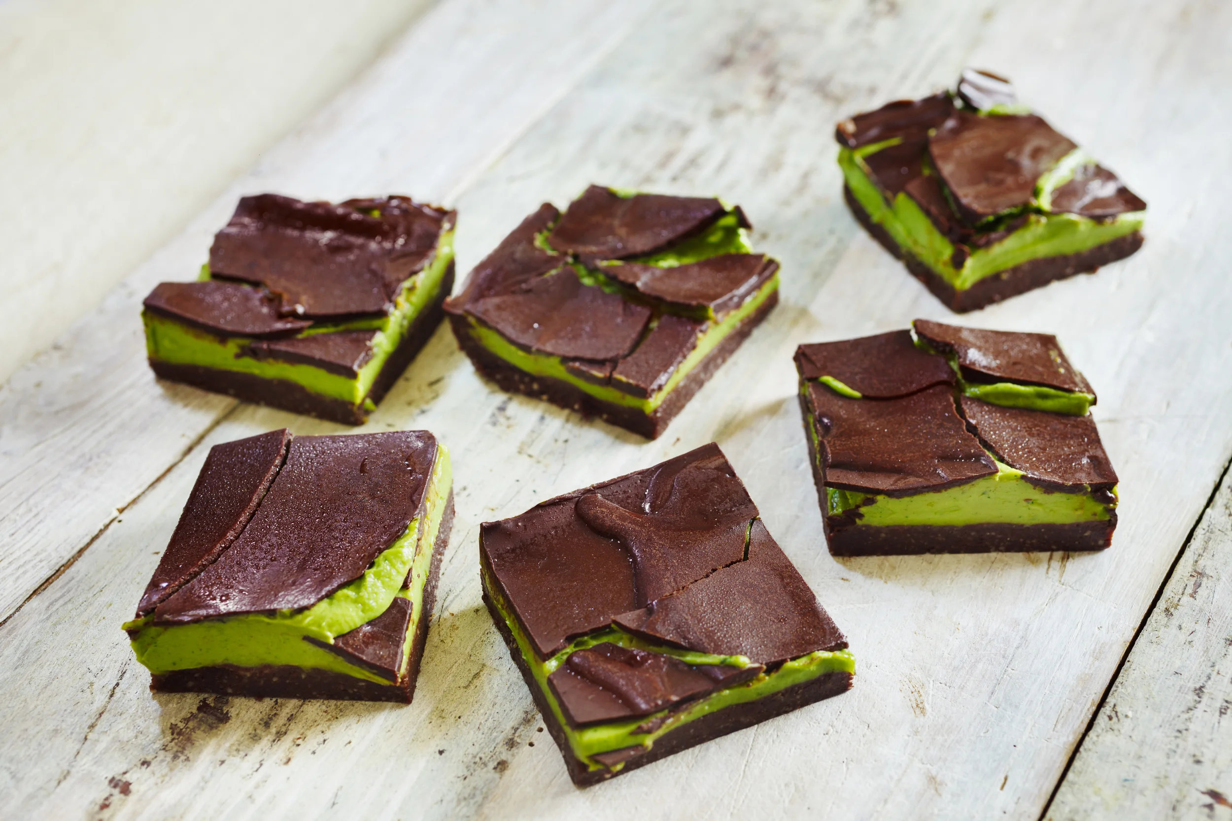 Kimberly Snyder Triple-Layer Raw Chocolate Mint Cream Bars