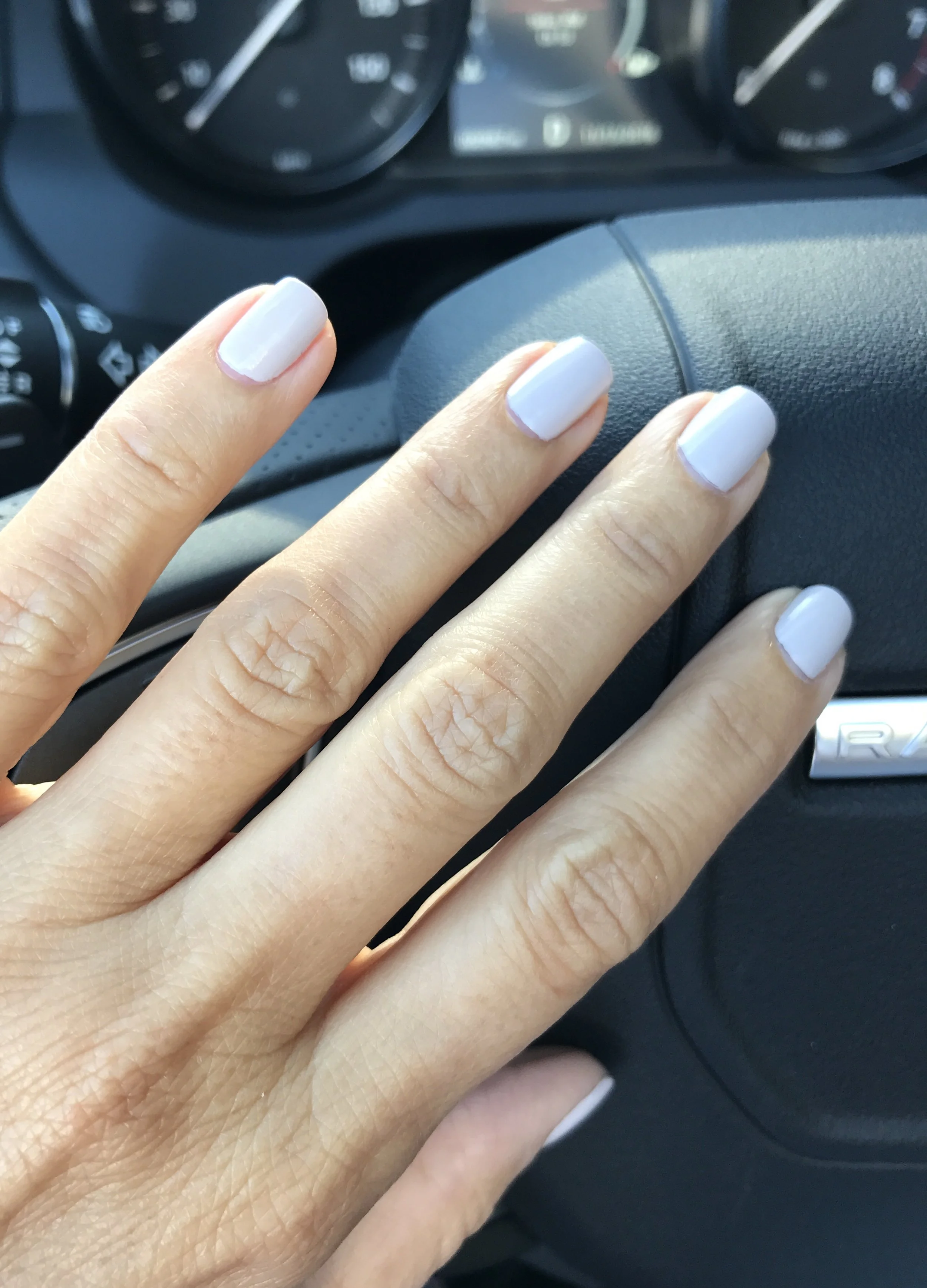 Nail color by LVX in cashmere.