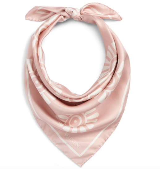   Medallion Print Square Silk Scarf  