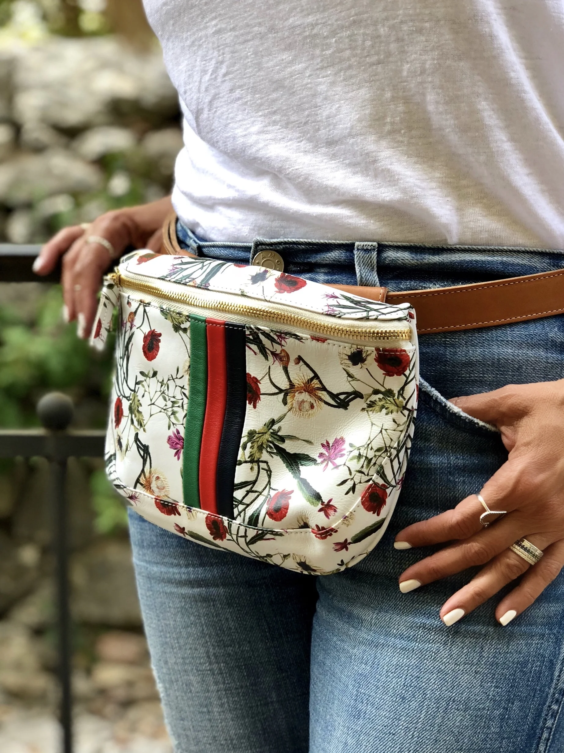 Clare V fanny pack perfect hiding place for the Skyroam!
