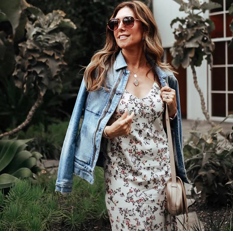 Dress: Rag and Bone, Denim Jacket: RTA, Similar here.