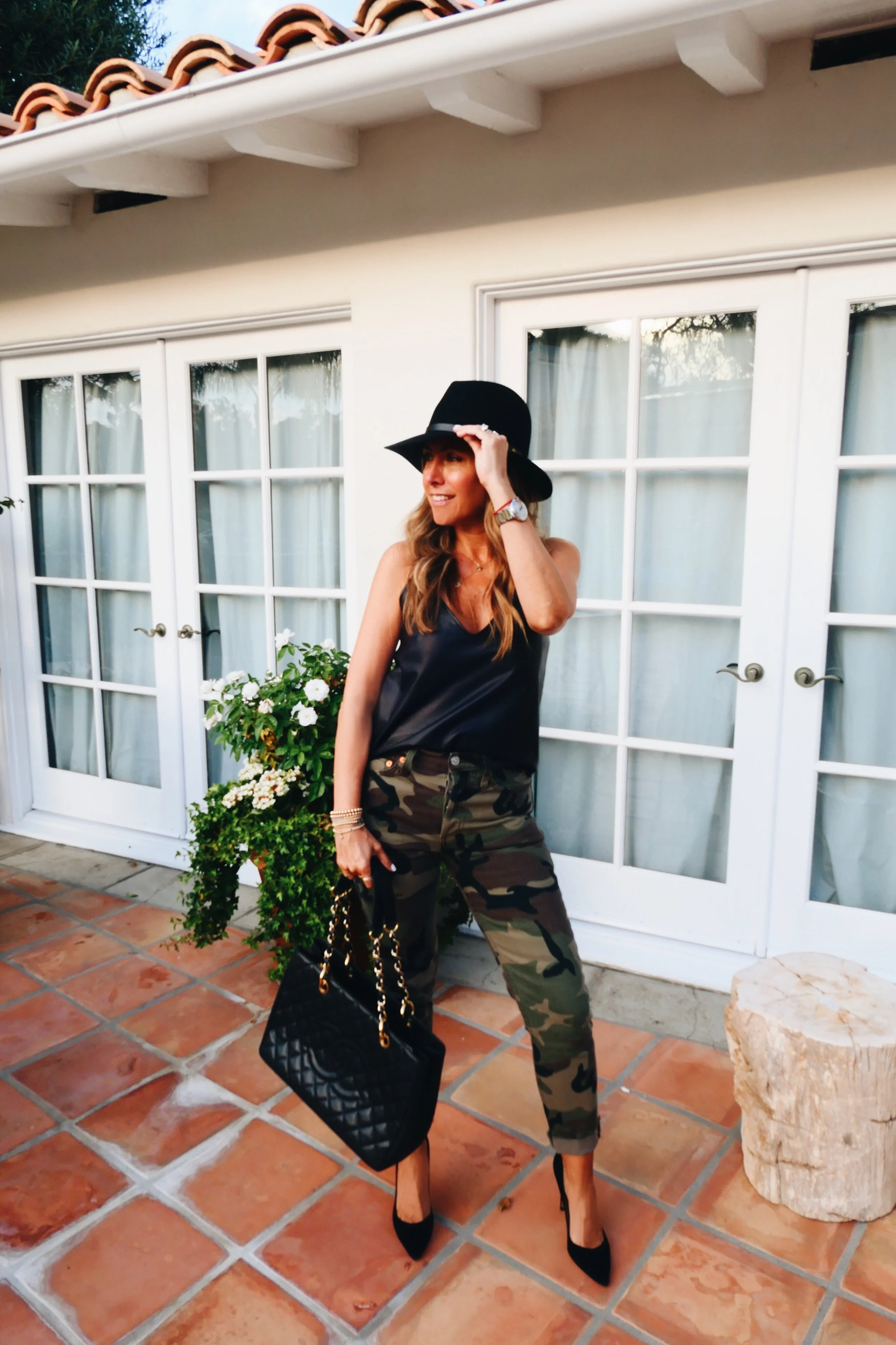 Camo High Rise Ankle Crop Jeans