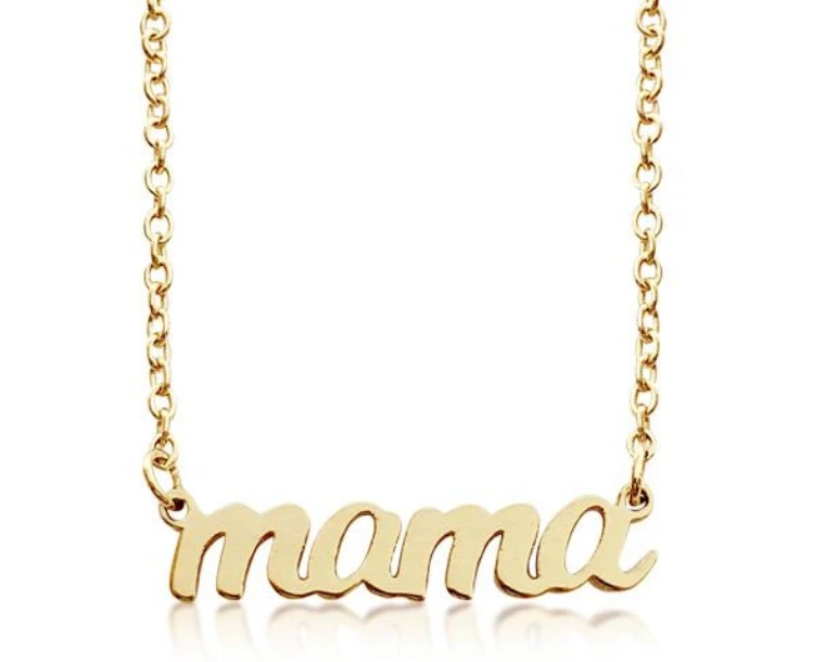 SHOP Tiny Tags Gold Script mama Necklace