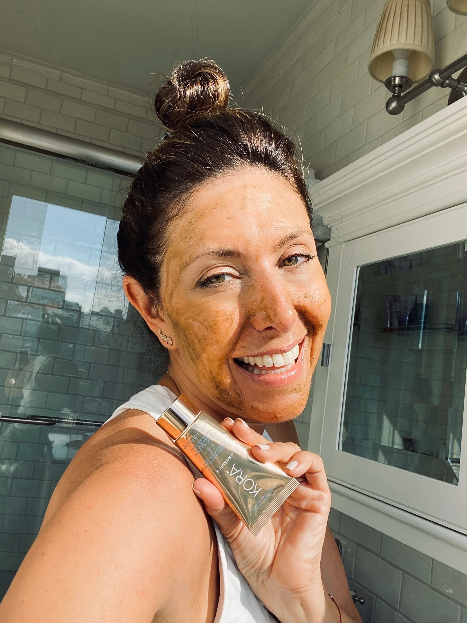 Pictured: the KORA Organics Turmeric 2-in-1 Brightening and Exfoliating Mask