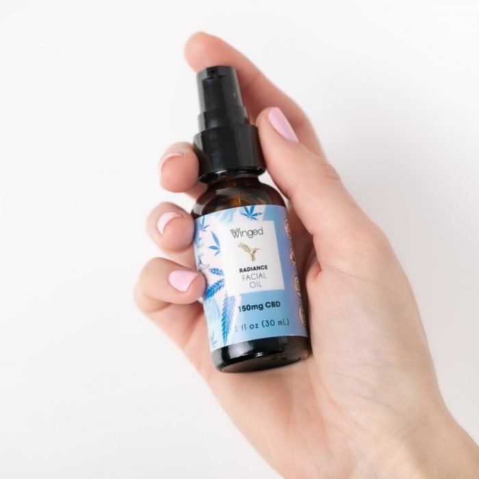 Winged Face Oil - A150mg CBD oil from full spectrum hemp extract to soothe red or flaky skin. Use Glowgirl15 for 15% off.