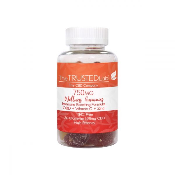 The Trusted Lab CBD Wellness Gummies With Vitamin C + Zinc - Made with 25 milligrams of the highest quality CBD to boost your general immunity.