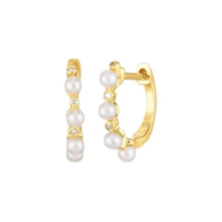 Ring Concierge Pearl/Gold Huggies