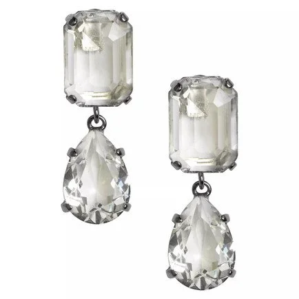14K-Gold-Plated &amp; Glass Crystal Earrings