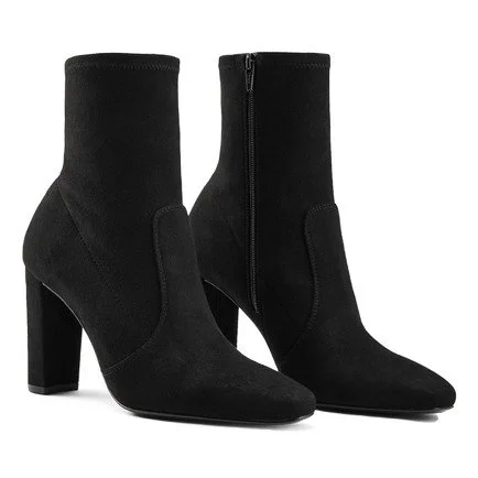 INEZ Black Suede Boots