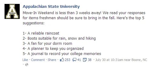great facebook and twitter idea freshman advice nonprofit advice for freshmen