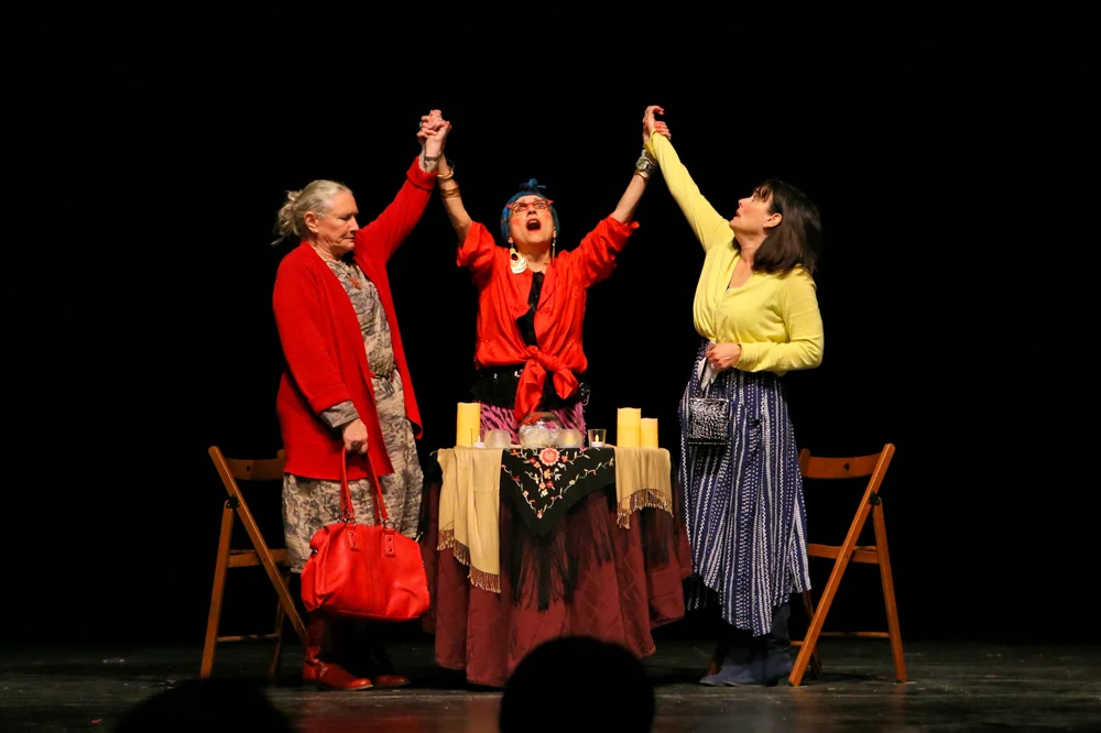 Miriam Monasch, Carolyn Levy and Teri Parker-Brown in 24:00:00 Xtreme Theatre Smackdown 2017 // Photo courtesy of Theatre Unbound