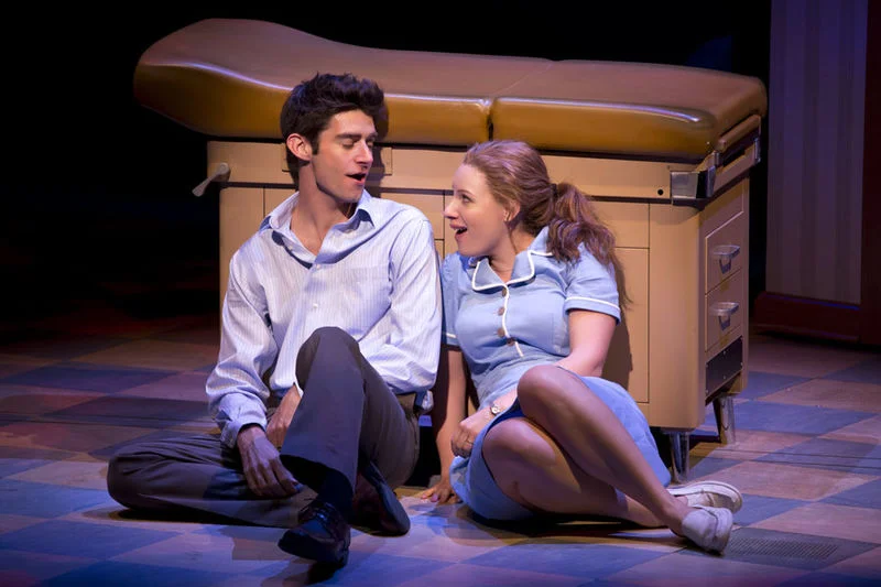 Jessie Mueller and Drew Gehling in Waitress at the American Repertory Theater. (Photo by: Jeremy Daniel)