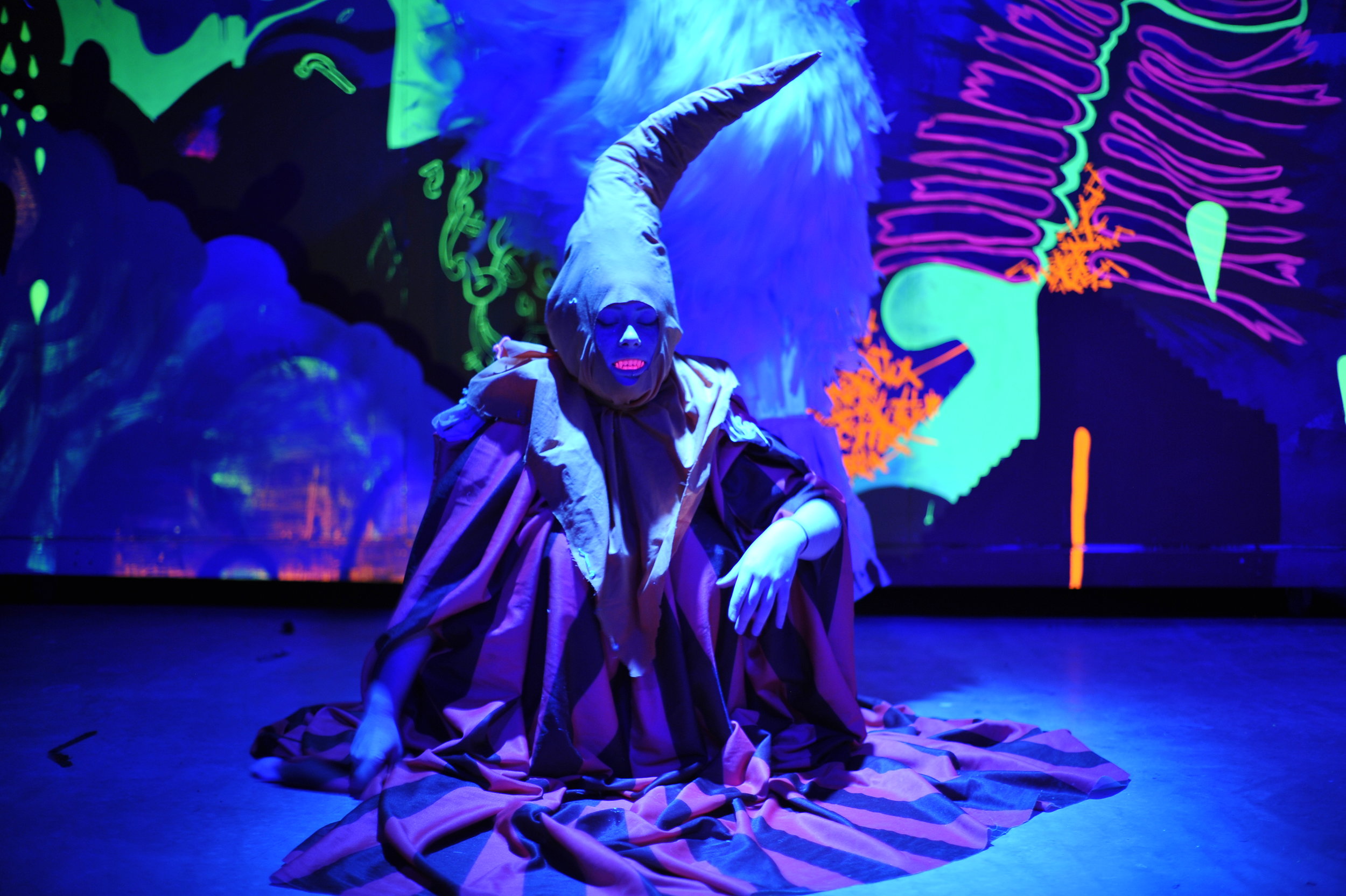 A Meow Wolf Artist in The Moon Is To Live On - Courtesy of Kate Russell