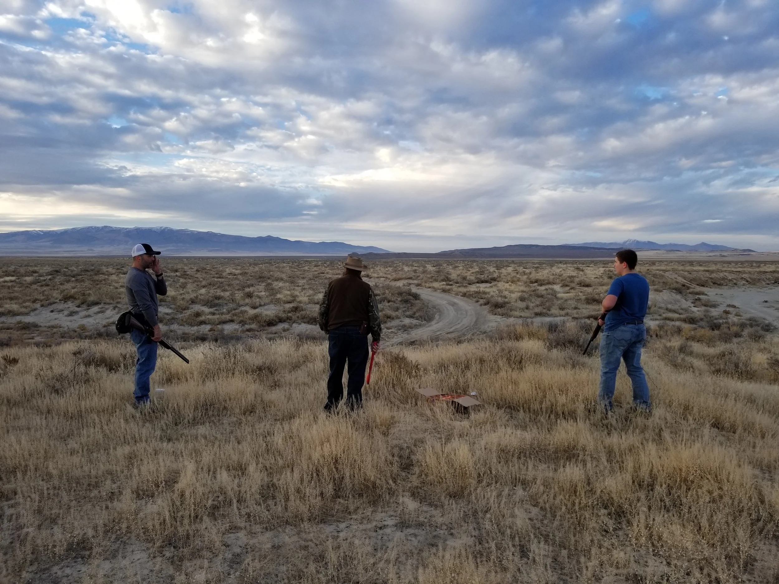 Haha, we drove around all day and hunted all day only to stop and use our fitness shoot trap. Best part is we were WAY out in the middle of nowhere. North West Part of the Salt Lake in Box Elder county. Near the ghost town of Kelton.