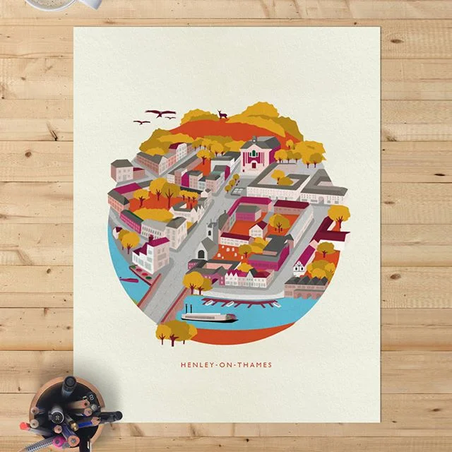 Illustration created back when the studio was based in #henleyonthames #Thames #Illustration #Buckinghamshire #Oxfordshire #Chilterns #thechilterns #RiverThames