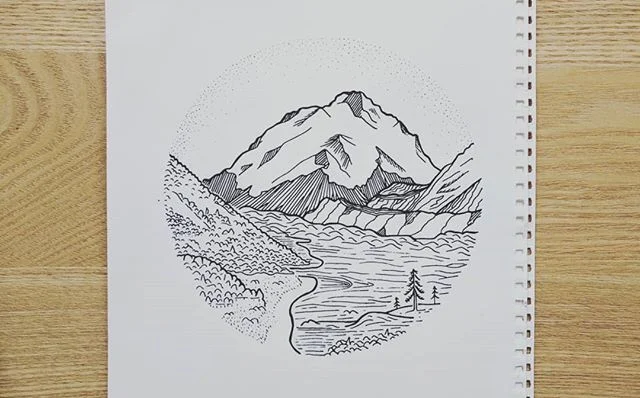 #tasmanglacier #newzealand #drawing #illustration